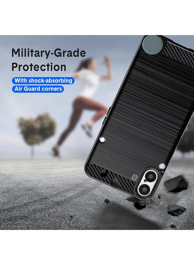 Nothing CMF Phone 1 Case,Flexible TPU [Brushed Texture] [Anti-Slip] Shockproof Protection Bumper Phone Cover,Slim Case Cover for Nothing CMF Phone 1,Black - Image 3