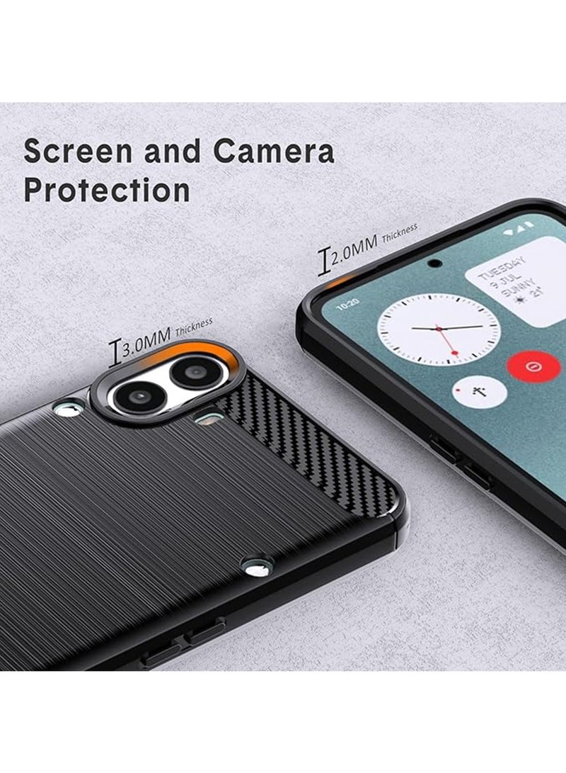 Nothing CMF Phone 1 Case,Flexible TPU [Brushed Texture] [Anti-Slip] Shockproof Protection Bumper Phone Cover,Slim Case Cover for Nothing CMF Phone 1,Black - Image 4