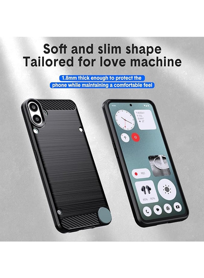Nothing CMF Phone 1 Case,Flexible TPU [Brushed Texture] [Anti-Slip] Shockproof Protection Bumper Phone Cover,Slim Case Cover for Nothing CMF Phone 1,Black - Image 5