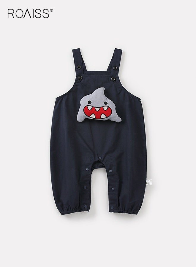 roaiss Baby Boys Sweatshirt and Overalls Set, Stylish Spring and Autumn Outfit with Long Sleeve Top and Shark Suspender Trousers, 2 Piece Comortable Clothing Set for Baby Boys - Image 5