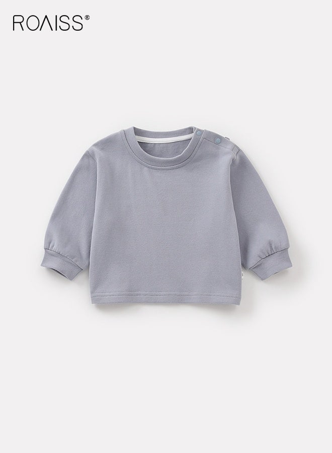 roaiss Baby Boys Sweatshirt and Overalls Set, Stylish Spring and Autumn Outfit with Long Sleeve Top and Shark Suspender Trousers, 2 Piece Comortable Clothing Set for Baby Boys - Image 4