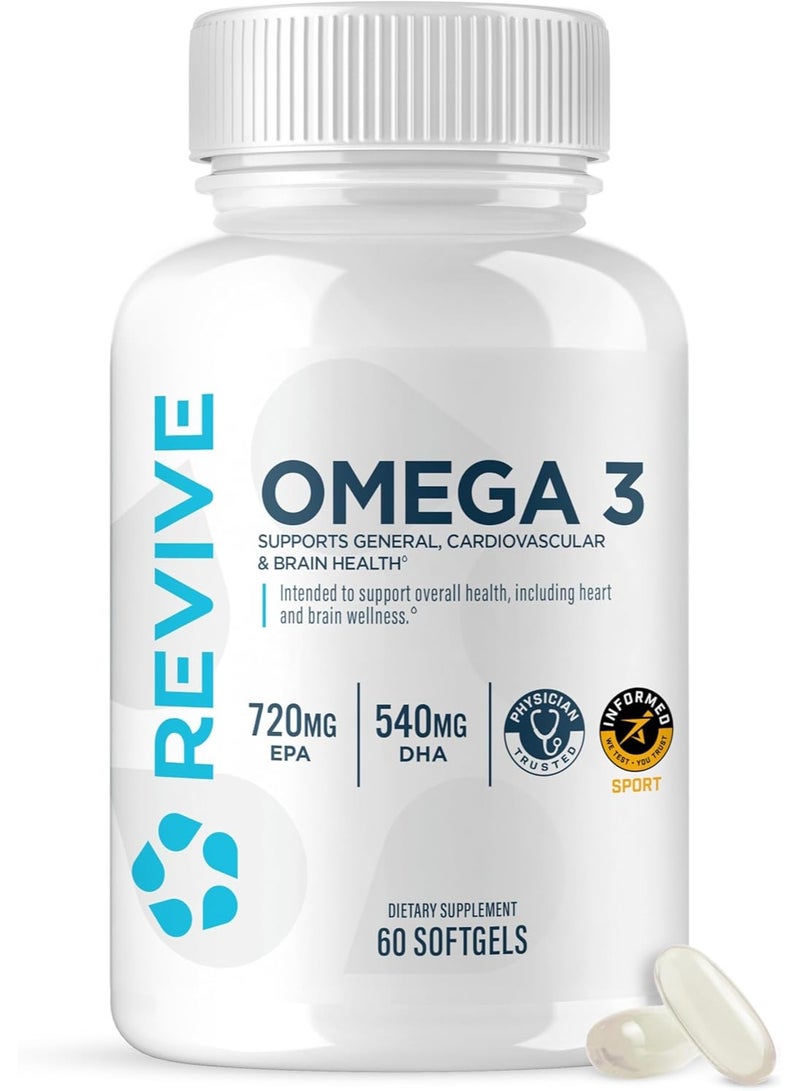 Revive MD Omega 3 Fish Oil Supplements for Men & Women - Image 1