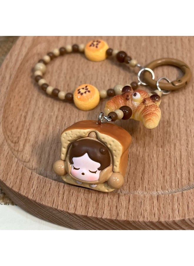 NIBEMINENT Phone Charm/ Chain Strap for Women Girls, Mei Li Roasted Bread Cell Phone Case Lanyard Wrist Strap 