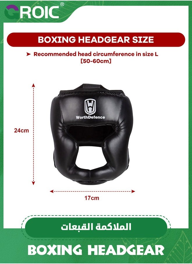 GROIC - Boxing Headgear, Boxing Helmet & Mouth Guard, Head Gear for MMA Kickboxing Karate Taekwondo Muay Thai Sparring & Training, Martial Arts Helmet, Fighting Sparring Headgear Fits Adults Youth Head Guard - Image 1