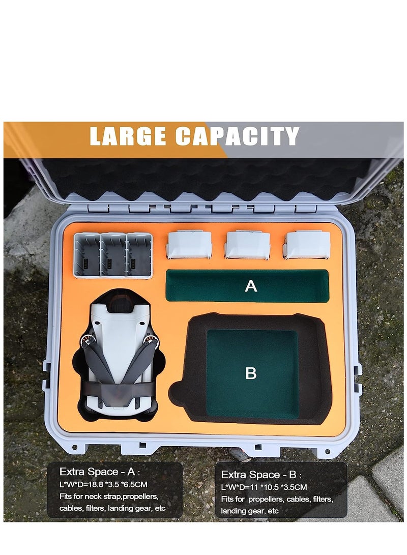 Hard Case for DJI Mini 3 Pro/Mini 3 Waterproof Pressure Resistant Carrying Case for DJI Mini 3 Pro/Mini 3 Accessories - Fits Latest DJI RC (Not Included Neck Strap) - Image 3