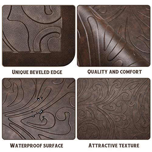 KMAT Kitchen Mat Cushioned Anti-Fatigue Floor Mat Waterproof Non-Slip Standing Mat Ergonomic Comfort Floor Mat Rug for Home,Office,Sink,Laundry,Desk 39"(L) x 20"(W),Brown - Image 4