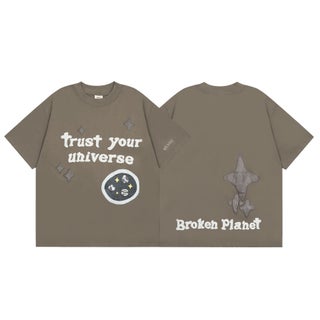 Cross-Border Export Broken Planet Foam Printed Round Neck Short-Sleeved Trendy T-Shirt for Men and Women High Street Loose Delivery Brown - pzsku/Z0DC989018C4B4D1AC1D5Z/45/1750432339/f22566ff-647f-4a32-bf94-e899c6b97e5c