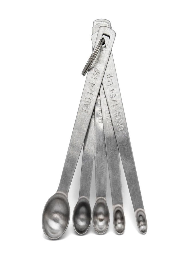 Fermentaholics Mini Measuring Spoons 5-Piece Set - Tad, Dash, Pinch, Smidgen, Drop - For Cheesemaking, Baking, Seasonings, And More - Easily Measure Rennet - Perfect For Portion Control - Image 1