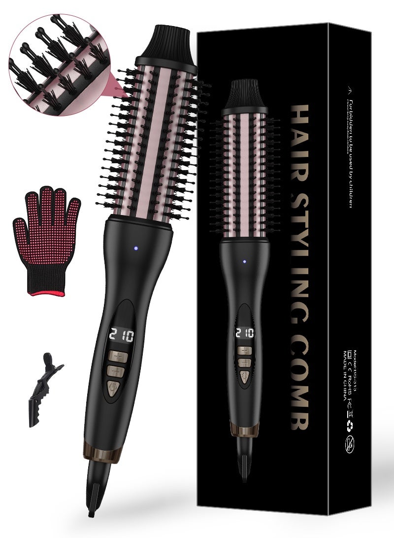 بيستيس  فرشاة حرارية، فرشاة تجعيد ساخنة بطول 1.5 بوصة لتجعيدات كثيفة، فرشاة مستديرة ساخنة بدون نفخ، عصا تجعيد سيراميك للشعر المتوسط والطويل - Image 1