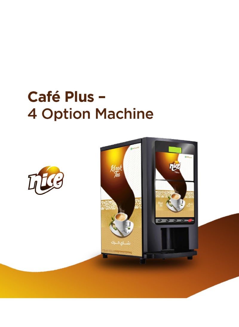Café Plus- 4 Option Tea and Coffee Machine for Minimarket, Supermarket and Small Offices- Automatic Coffee vending Machine- Water Tank with 3 Ltr Capacity 2000Watt