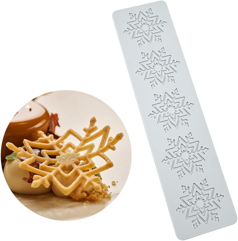 mostsom Silicone Mold 3D Hollow Out Lace Mold 3D Cake Christmas Snowflakes Silicone Mould Fondant Chocolate Stencil Border Bakeware Cake Decorating (M_ Snowflower) - Image 5