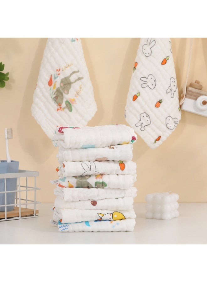 5-Pack Baby Cotton Gauze Square Towels 30x30cm | Soft Absorbent Cartoon Saliva & Face Cloth for Newborns, Infants & Kids – Lightweight Breathable Hand Towel - Image 2