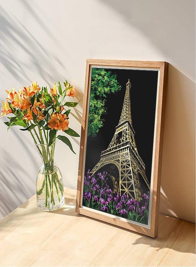 MIASTAR Scratch Painting Kits for Adults & Kids, Craft Art Set, Rainbow Scratch Art Painting Paper, Sketch DIY Night View Scratchboard, 16'' x 11.2'' Creative Gift with 6 Tools kit (Eiffel Tower / Big Ben) - Image 5