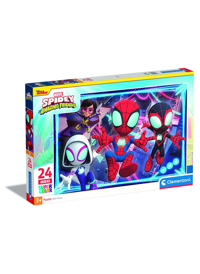 Clementoni 24 Piece Maxi Puzzle – Spidey And His Amazing Friends | Kids Jigsaw Puzzle With Large Pieces Age 3+ - Image 1