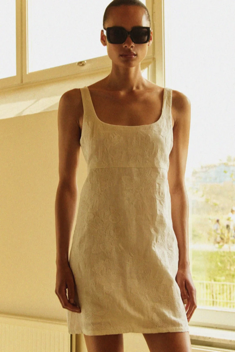 H&M Embroidered mini dress