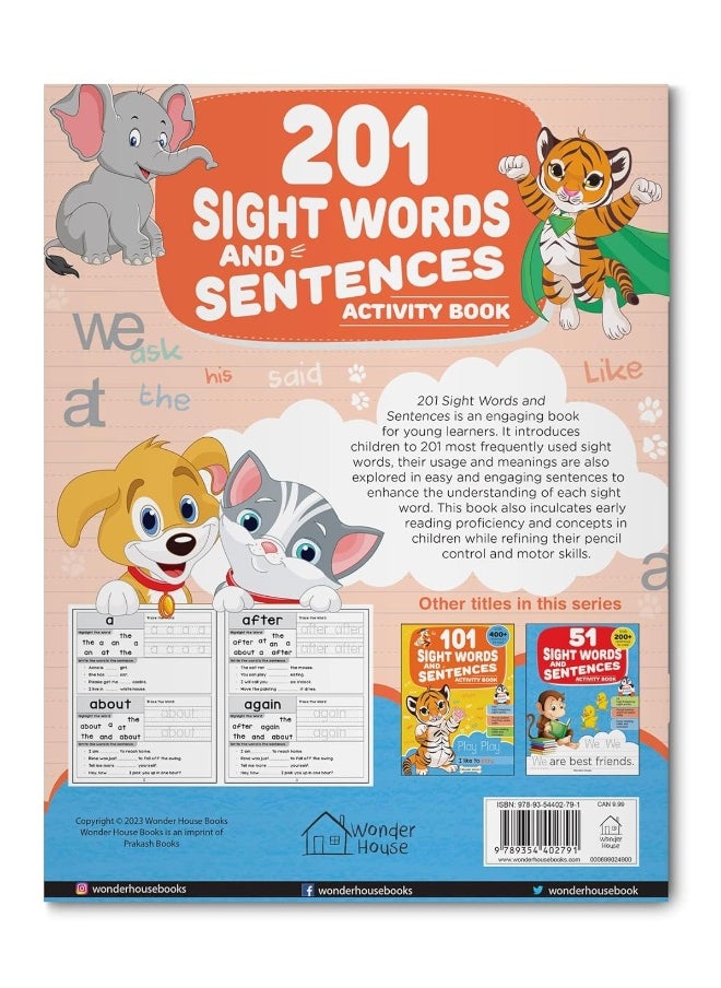 null - 201 Sight Words And Sentence (With 800+ Sentences To Read): Fun Activity Book For Children - Image 1