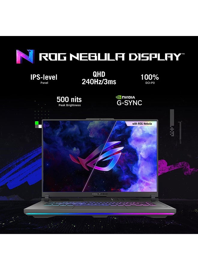 أسوس كمبيوتر محمول Strix G16 بشاشة مقاس 16 بوصة وتردد 165 هرتز ومعالج Core-i7-13650HX وذاكرة وصول عشوائي سعة 16 جيجابايت ومحرك أقراص SSD سعة 1 تيرابايت ونظام تشغيل Windows 11 وبطاقة رسومات Nvidia GeForce RTX 4060 سعة 8 جيجابايت - Image 3