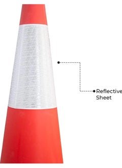 BERRY Berry 100cm Traffic Cone with PE Base – Reflective Orange Road Safety Cone, Wind-Resistant, Portable with Black Base (Set of 3)  - Image 3