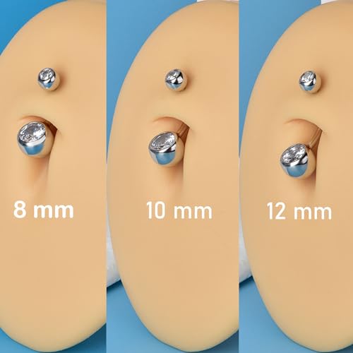 SILBERTALE Sterling Silver Belly Button Rings for Women Men CZ Navel Rings Curved Barbell Belly Rings Belly Piercing 10mm - Image 3