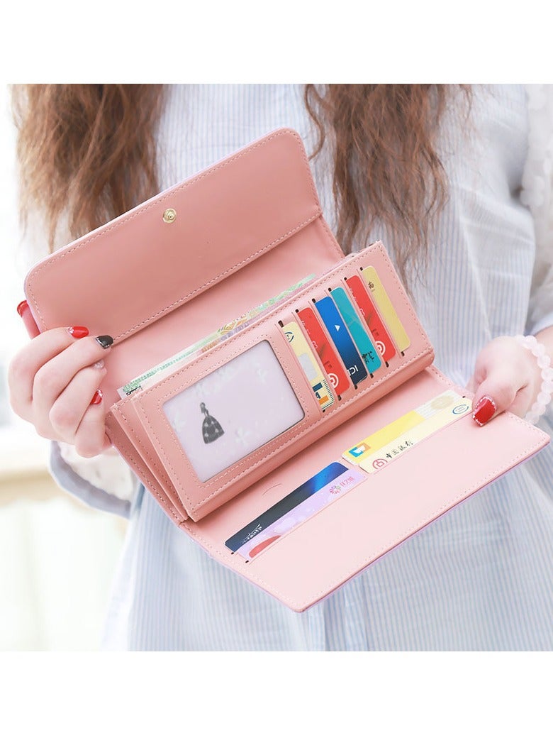 Large Capacity Women's Wallet Fashionable Long Leather Clutch Bag Mobile Phone Bag - Image 3