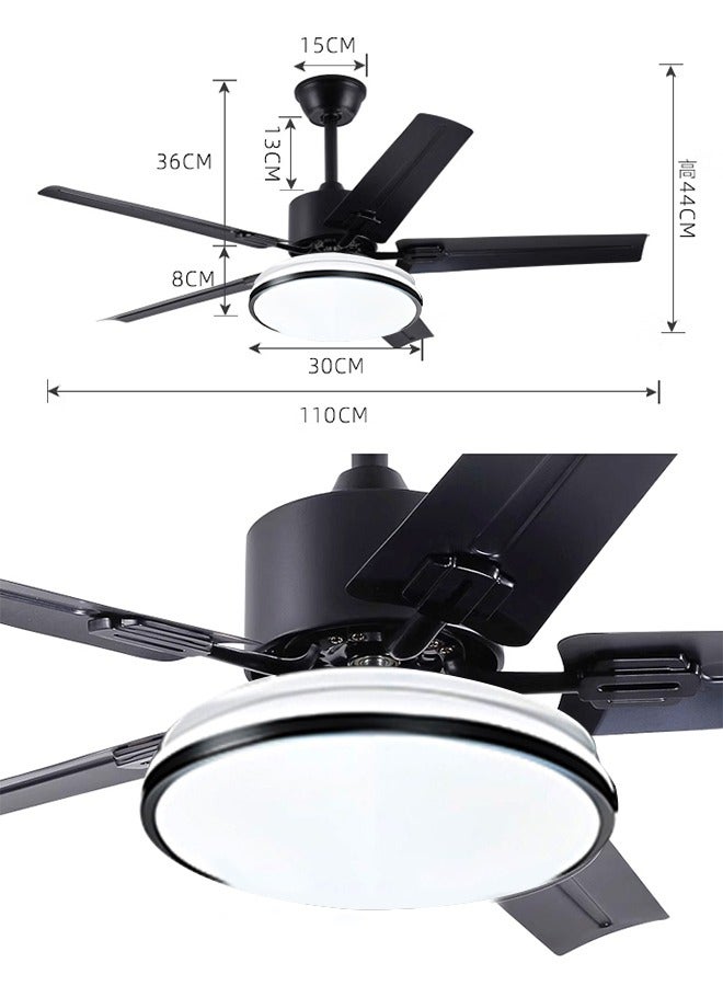 Loquat Ceiling Fans With Lights Black Ceiling Fan with Light and Remote Control Quiet 5 Blades Modern Ceiling Fan for Living Room Bedroom Warehouse - Image 3