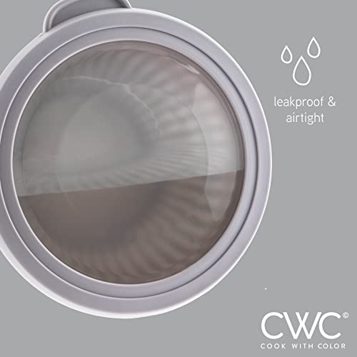 COOK WITH COLOR Prep Bowls with Lids- Wide and Deep Nesting Plastic Small Mixing Bowl Set with Lids, 8 Piece Set - Wide Bowls, Gray - Image 4