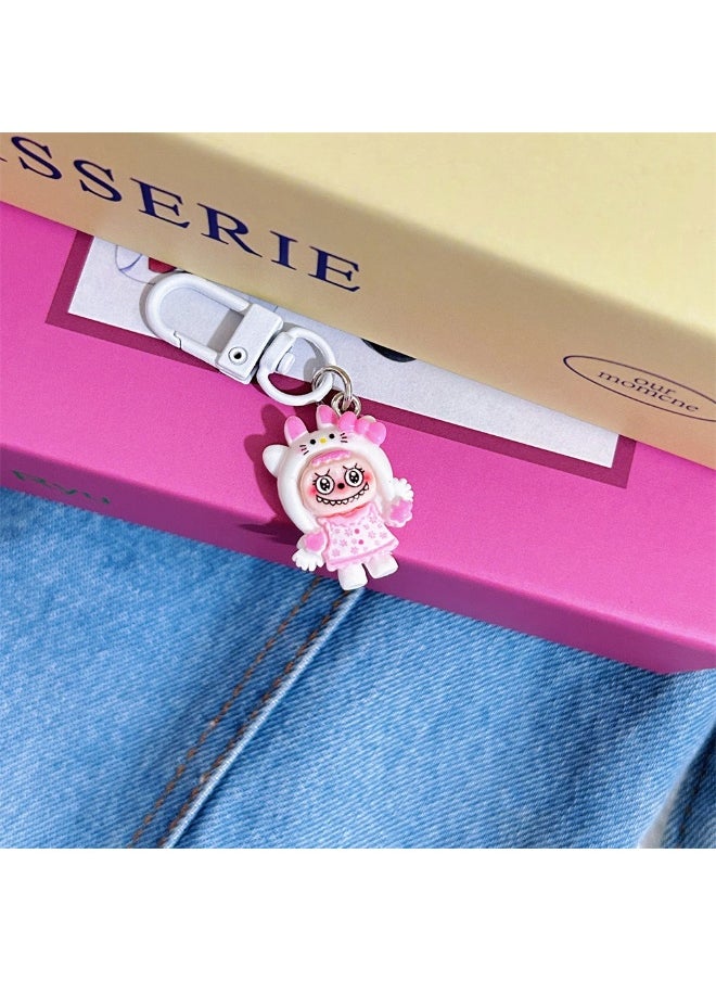 LABUBU Labubu Keychain Cute Cartoon Doll Girlish Cartoon Pendant Student Accessory 