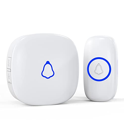 SECRUI Wireless Doorbell, Easy installation, Waterproof, Adjustable Volume, 58 Chimes, Colorful LED, 1000Ft Range, M520+F55, White - Image 1