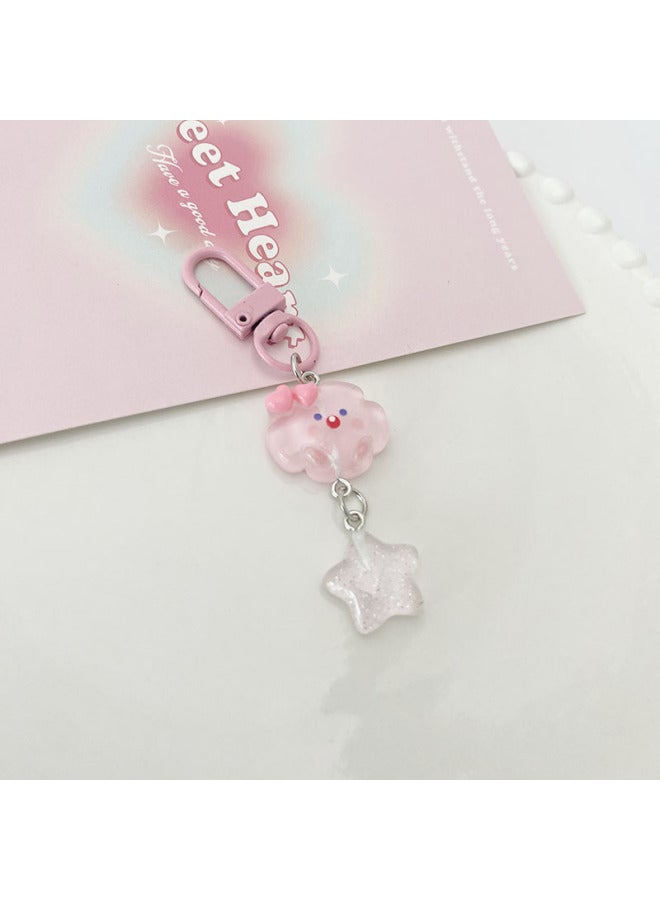 Original Ice Transparent Thin Shining Cloud Star Keychain Cartoon Girl Heart Student Schoolbag Ornaments Girlfriends Gift