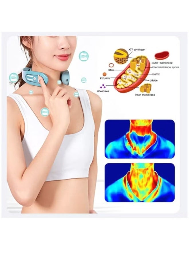 Loquat EMS Lymphatic Drainage Neck Massager – Upgraded Electric Pulse Acupoint Device with 4 Modes, 12 Intensity Levels  Heat Therapy – Portable Pain Relief for Neck, Shoulder  Fatigue - Image 4