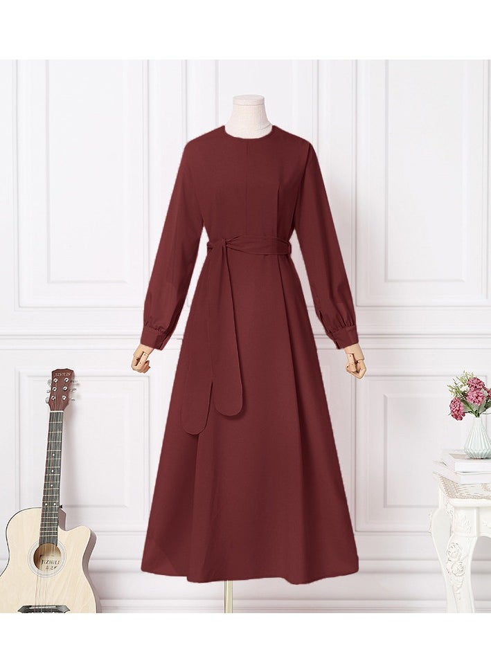 Generic - Women's Long Sleeved Solid Color Dress - Image 1