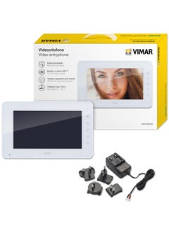 Vimar VIMAR K40912 Additional Monitor for Video Intercom Kit with Multi-plug Power Supply, White  - Image 1