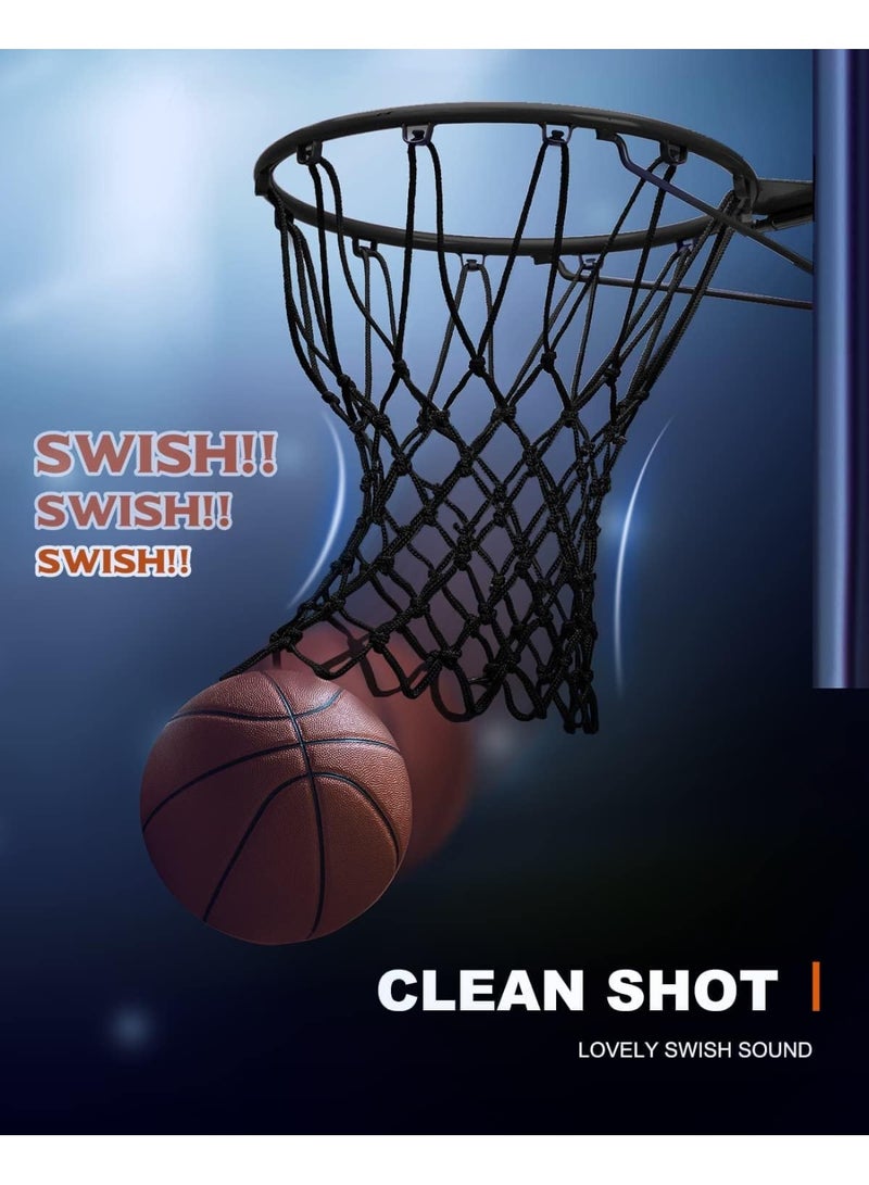 COYO عبوة واحدة من شبكة كرة السلة الثقيلة البديلة، ترقية شبكة كرة السلة الثقيلة، مقاومة لجميع الأحوال الجوية، 12 حلقة تناسب الحلقات الداخلية أو الخارجية القياسية، شبكة فقط - Image 3