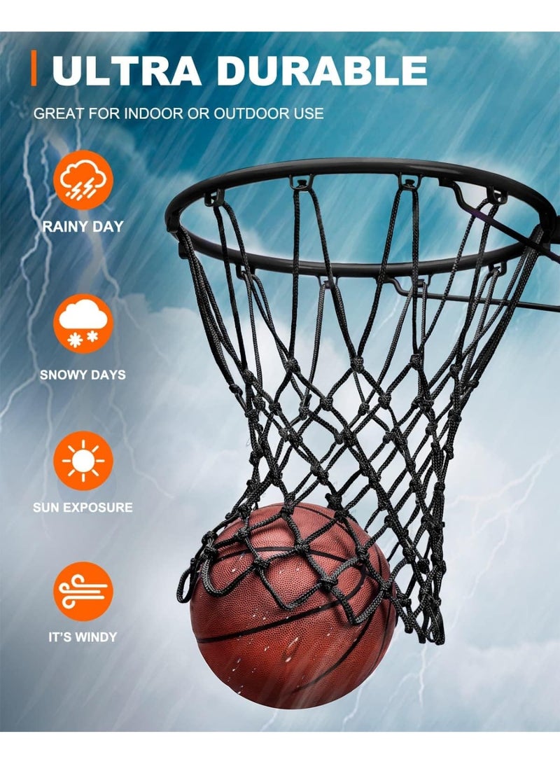COYO عبوة واحدة من شبكة كرة السلة الثقيلة البديلة، ترقية شبكة كرة السلة الثقيلة، مقاومة لجميع الأحوال الجوية، 12 حلقة تناسب الحلقات الداخلية أو الخارجية القياسية، شبكة فقط - Image 2