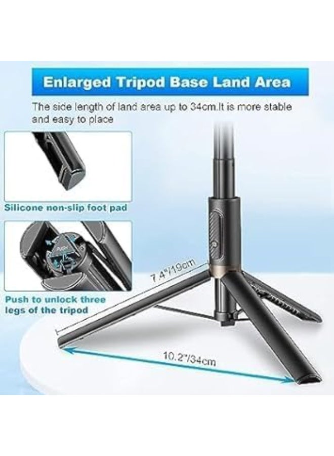TRIPOD SELFIE STICK Professional All-in-One Gimbal Stabilizer Selfie Stick Tripod with Wireless Remote - The Ultimate Portable 3-in-1 Phone Holder for Vlogging, TikTok, YouTube, Live Streaming, and Crystal-Clear Stable Mobile Photography & Videography - Features Auto-Balance for Smooth Shots, Full 360° Rotation Head, and Built-in Retractable Tripod Stand - Durable Metal Construction in Sleek Black Finish - Universal Compatibility for All Smartphones 4 to 7 Inches (iPhone, Samsung Galaxy, Huawei, etc.) - Lightweight Design for Travel and Outdoor Adventures - Essential Gear for Content Creators in KSA - Capture Professional-Grade Videos and Perfect Group Selfies with Ease and Precision (Model 1, Black, Metal Build) - Image 5