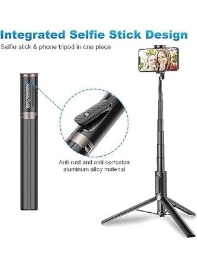 TRIPOD SELFIE STICK Professional All-in-One Gimbal Stabilizer Selfie Stick Tripod with Wireless Remote - The Ultimate Portable 3-in-1 Phone Holder for Vlogging, TikTok, YouTube, Live Streaming, and Crystal-Clear Stable Mobile Photography & Videography - Features Auto-Balance for Smooth Shots, Full 360° Rotation Head, and Built-in Retractable Tripod Stand - Durable Metal Construction in Sleek Black Finish - Universal Compatibility for All Smartphones 4 to 7 Inches (iPhone, Samsung Galaxy, Huawei, etc.) - Lightweight Design for Travel and Outdoor Adventures - Essential Gear for Content Creators in KSA - Capture Professional-Grade Videos and Perfect Group Selfies with Ease and Precision (Model 1, Black, Metal Build) - Image 4