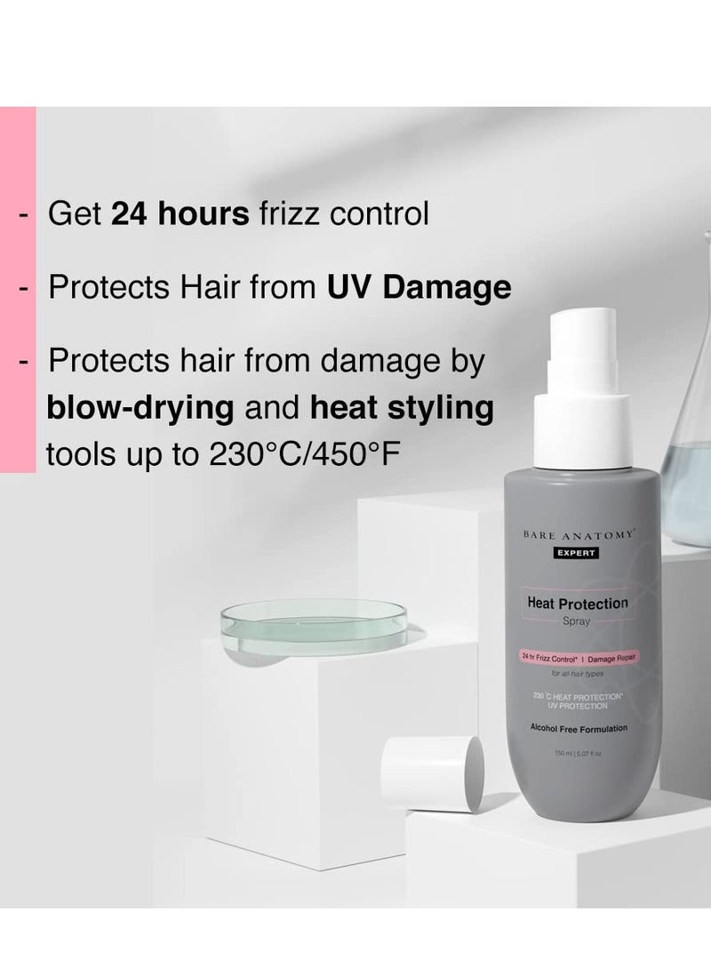 Bare Anatomy Heat Protection Spray Serum Controls Frizz for up to 24 Hrs 150ml - Image 3