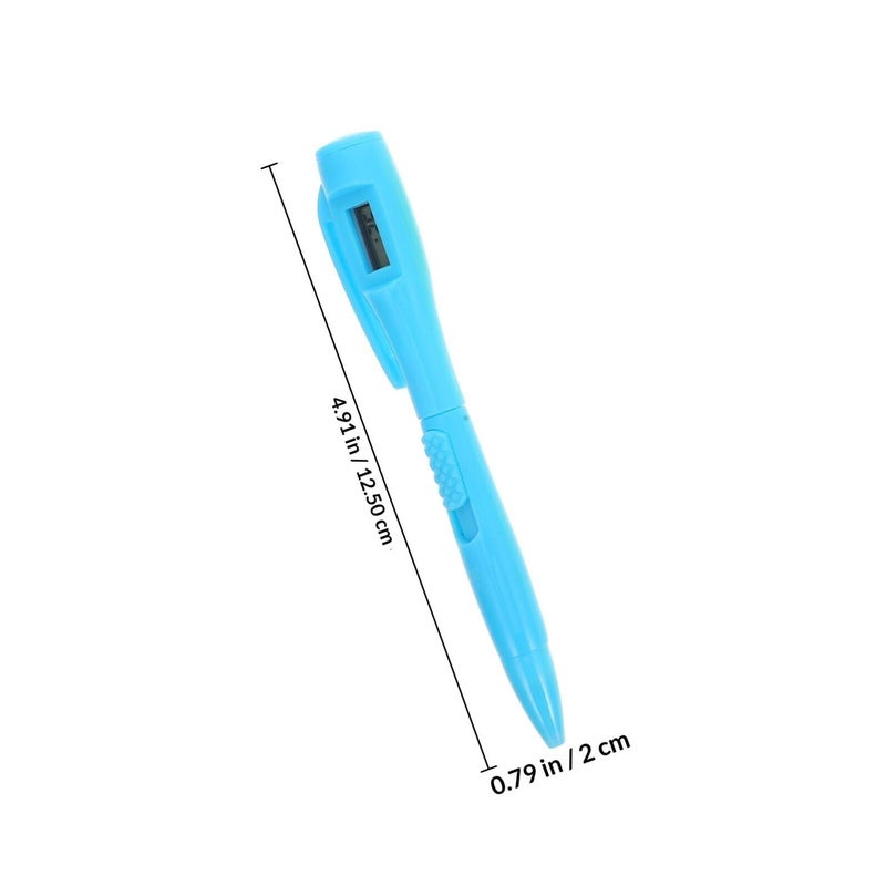 Mobestech 6Pcs Blue Ink Ballpoint Pens With Digital Clock Embedded - Image 3