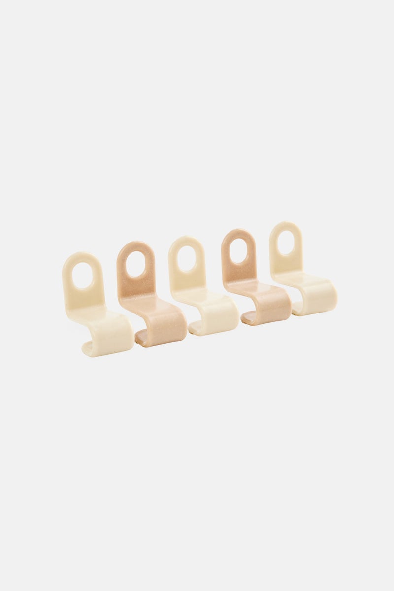 Muy Mucho 5 Pieces Plastic Hooks For Hanger, Beige - Image 2