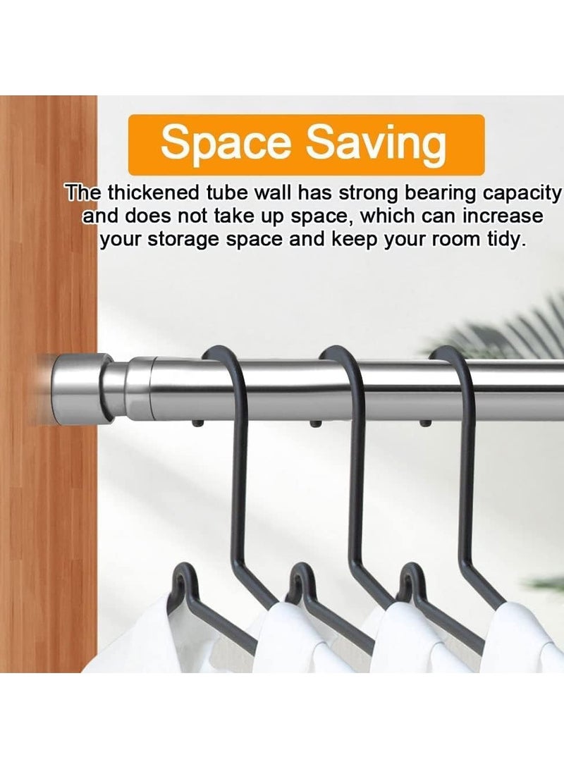 MarlaMall Telescopic closet hanger, 25 mm with end socket, 48 to 80 cm stainless steel thickened adjustable hanger for closet, bathroom, curtains  - Image 3