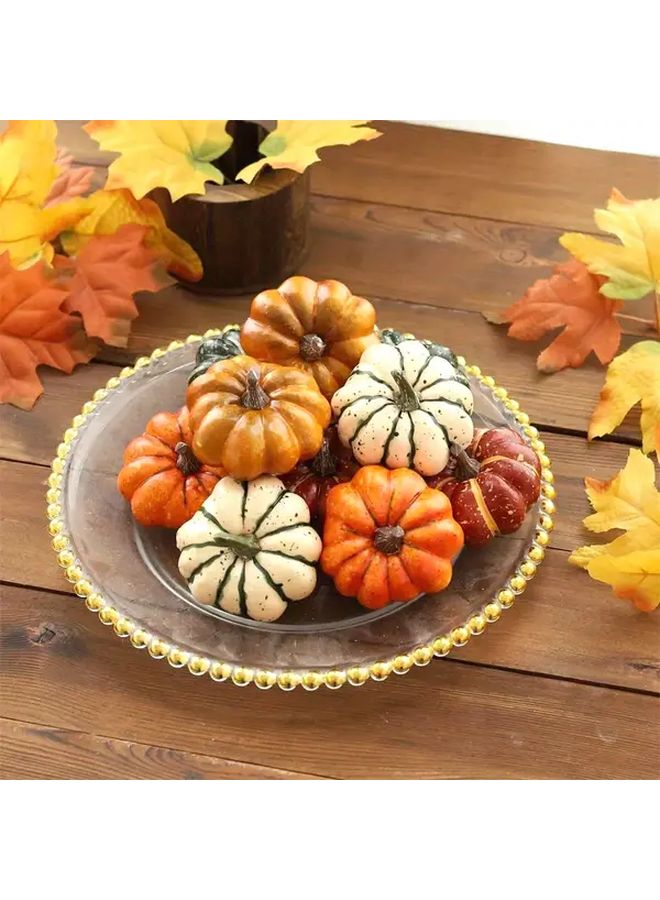 Colourful 9pcs Simulation Pumpkin Decor Set for Halloween Thanksgiving Christmas Party - Image 1
