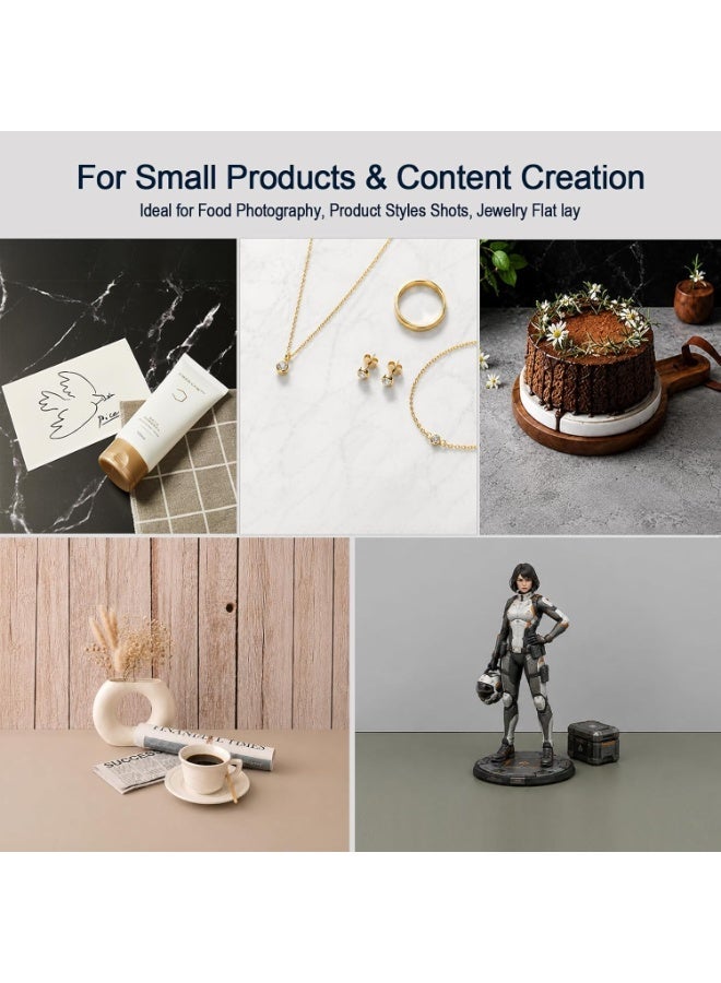 كيلا مجموعة من 13 لوحًا لخلفيات التصوير الفوتوغرافي ذات الوجهين، تتضمن 16 نمطًا، بالإضافة إلى لوحين لخلفيات التصوير الفوتوغرافي بظلال ضوء النافذة، مخصصة لتصوير المنتجات الصغيرة - Image 4
