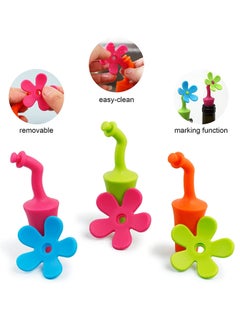 SYOSI Wine Stopper Stoppers For Bottles Food-grade Silicone Corks Reusable Bottle Cover Cute Colorful FlowersWine Decorative BPA Free 6 Pcs  random color  - Image 2