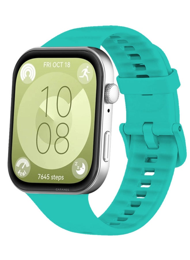 CATANES - (for Watch Fit 3) Silicone Sport Band, Soft Adjustable Sport Breathable Replacement Watch Strap Loop /Blue - Image 1