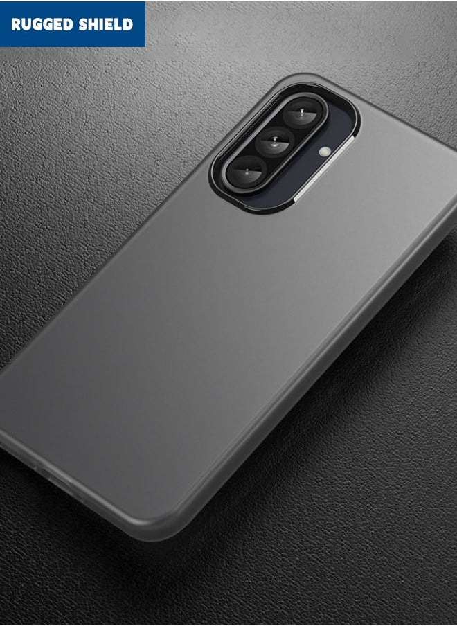 RUGGED SHIELD - Samsung Galaxy A56 Case with HD Tempered Glass Screen Protector, [Anti-Drop Shockproof][Anti-Slip][No Yellowing] Slim Skin Friendly Frosted Hard Case for Galaxy A56 6.7 inch, Translucent Black - Image 1