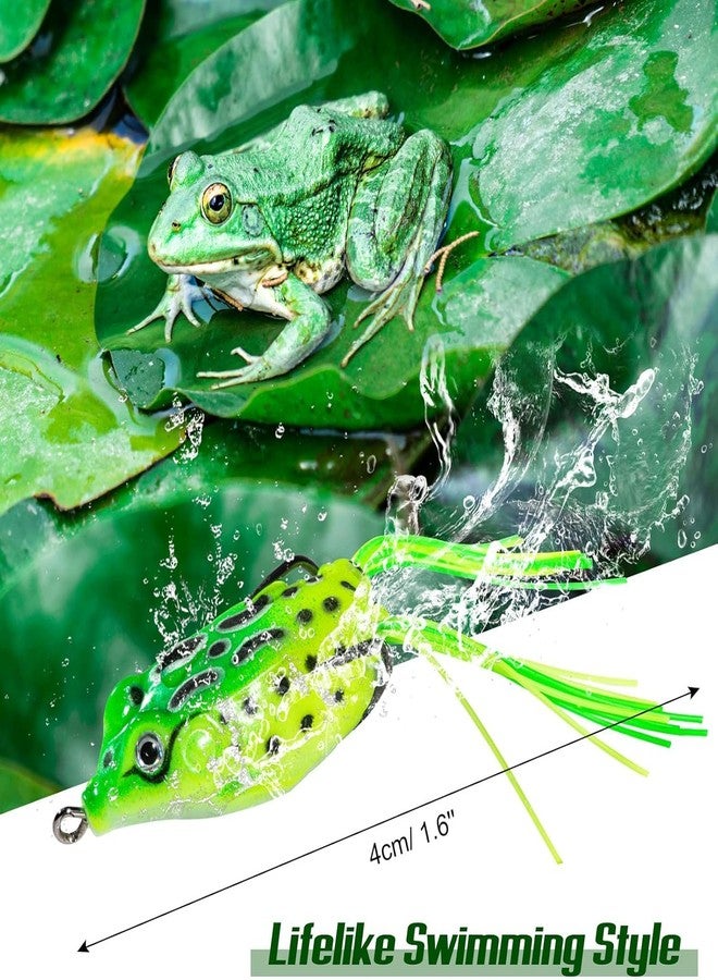 RAJry Soft Bait Jigs Fishing Hook Fish Top Water Frog Lure 5 Pcs Realistic Prop Frog Soft Swimbait Floating Bait with Weedless Hooks for Freshwater Saltwater - Image 3