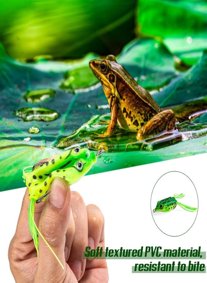 RAJry Soft Bait Jigs Fishing Hook Fish Top Water Frog Lure 5 Pcs Realistic Prop Frog Soft Swimbait Floating Bait with Weedless Hooks for Freshwater Saltwater - Image 5
