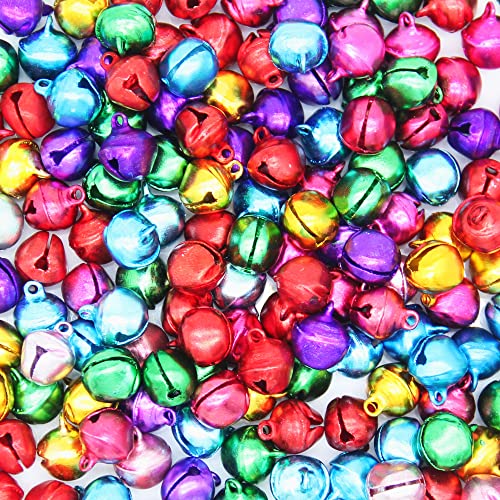 H&W 200pcs Jingle Bells 1/2 Inch Craft Bells Bulk DIY for Christmas Home and Pet Decorations (6 Color Random Color) - Image 4