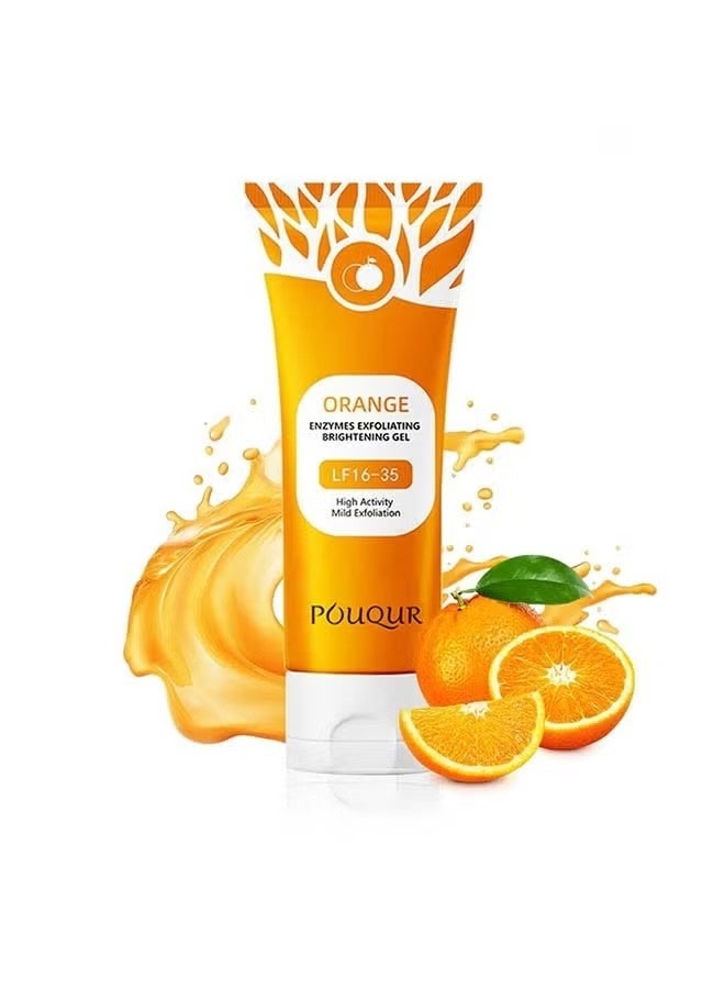 بوقر برتقال تقشير هلام للوجه والجسم, 2025 تقشير تنظيف هلام فرك, البرتقال إنزيمات تقشير هلام, المسام نظيفة عميقة, إزالة الرؤوس السوداء وترطيب الجلد, جميع أنواع الجلد (1pcs, 3.38 أوقية فلورية) - Image 1