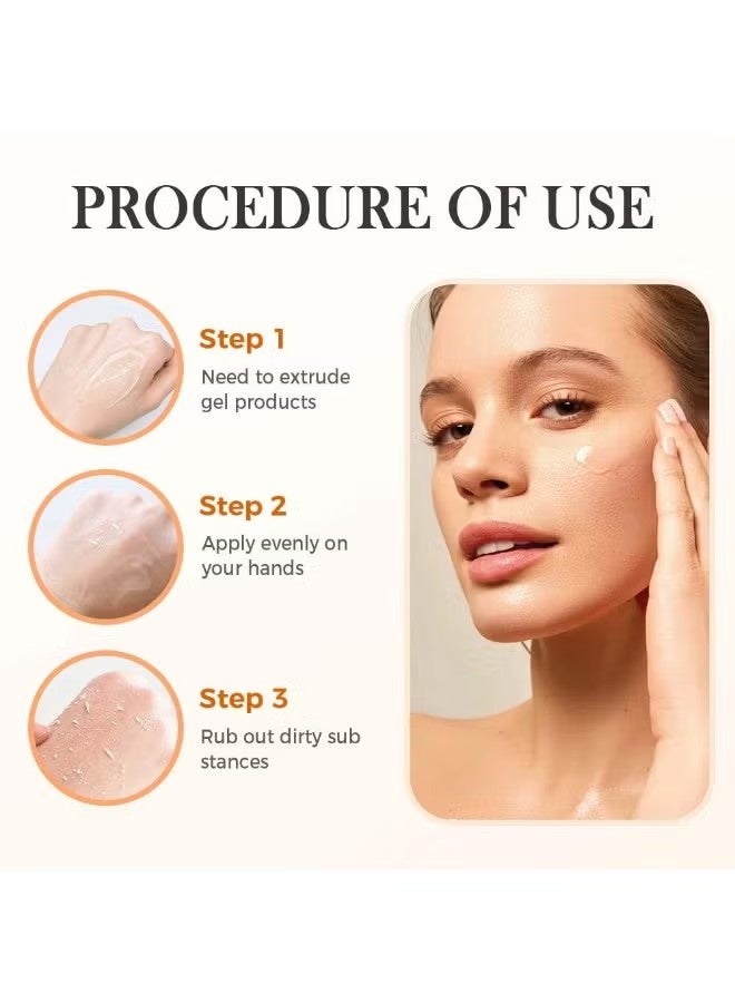 بوقر برتقال تقشير هلام للوجه والجسم, 2025 تقشير تنظيف هلام فرك, البرتقال إنزيمات تقشير هلام, المسام نظيفة عميقة, إزالة الرؤوس السوداء وترطيب الجلد, جميع أنواع الجلد (1pcs, 3.38 أوقية فلورية) - Image 4